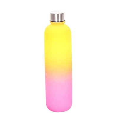 Garrafa reta plástica barata da bebida da garrafa de água 1000ml com pintura do inclinação